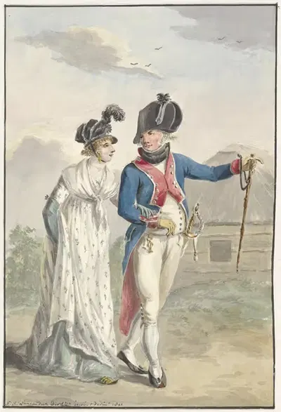 Батавский офицер 1-й Половинной Бригады, 1801 by Ян Антоний Лангендайк, 1801 — digital art print download
