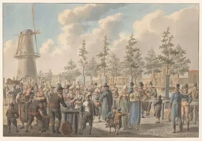 Рыбный рынок в Роттердаме by Ян Антоний Лангендайк, 1816 — digital art print download