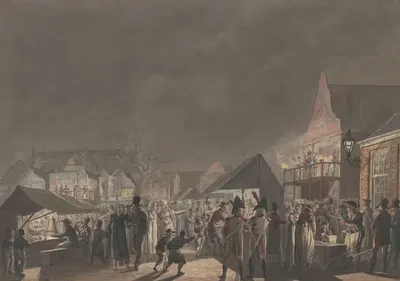 Ярмарка на масляном рынке в Амстердаме by Ян Антоний Лангендайк, 1810 — digital art print download