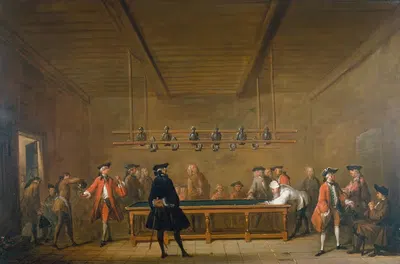Игра в бильярд by Жан Симон Шарден, 1720 — digital art print download