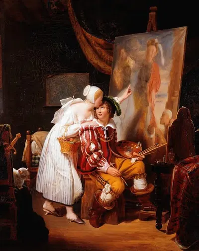 Ван Дейк, пишущий свою первую картину by Жан-Луи Дюс, 1819 — digital art print download
