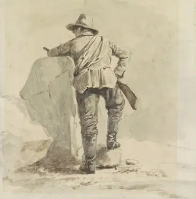 Rustende jongen, op de rug gezien by Johann Bernard Klombeek, 1825 - 1893 — digital art print download