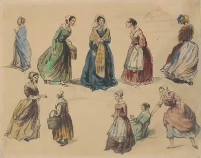 Исследования костюмов и движений by Йозеф Эдуард Тетар ван Эльвен, 1842 - 1859 — digital art print download