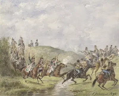 Французские драгуны и австрийские гусары by Карел Фредерик Бомблед, 1892 — digital art print download