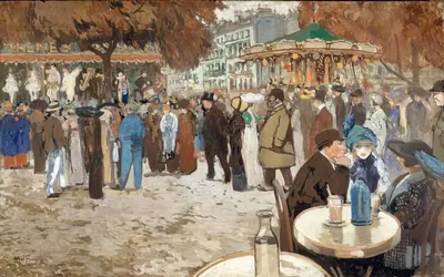 Ярмарка, бульвар Клиший by Луи Абель-Трюше, 1910 — digital art print download