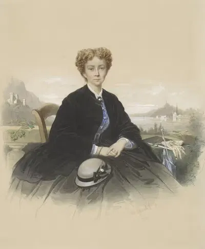 Portret van Maria Elisabeth Adolphine Waller-Schill by Louis Chantal, 1866 — digital art print download