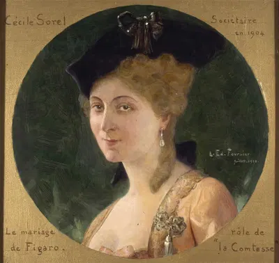 Портрет Сесиль Сорель (1873-1966), члена Комеди Франсез, в роли графини из "Свадьбы Фигаро". by Луи Эдуар Фурнье, 1873-1966…