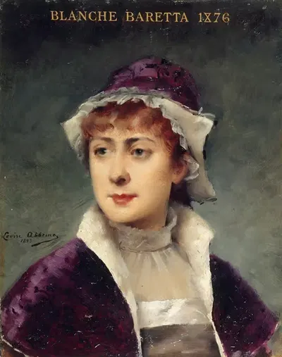 Портрет Бланш Баретта (1855-1939), членкини Комедии-Франсез by Луиза Аббема, 1855-1939 — digital art print download