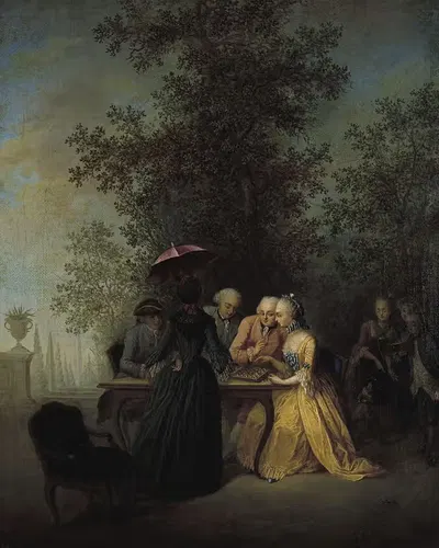 Игра в дамы by Мишель-Бартелеми Оливье, 1765 — digital art print download