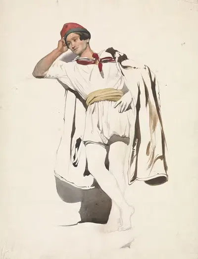 Стоящий молодой человек by Пьер Луи Дюбурк, 1825 - 1873 — digital art print download