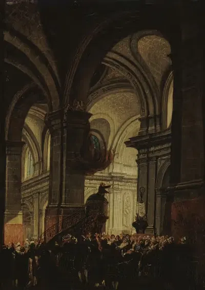 Проповедь капуцина в церкви Сен-Рош by Пьер-Антуан Демаки, 1780 — digital art print download