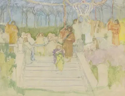 Живой tableau в честь свадьбы королевы Виллемины в 1901 году by Питер Йосселин де Йонг, 1871 - 1906 — digital art print…