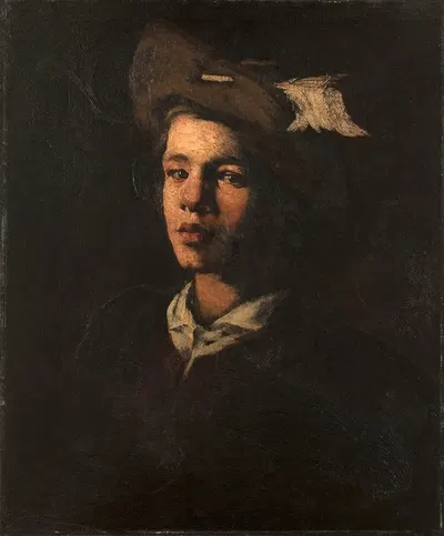 Jeune homme au chapeau by Théodule Ribot, 1870 — digital art print download