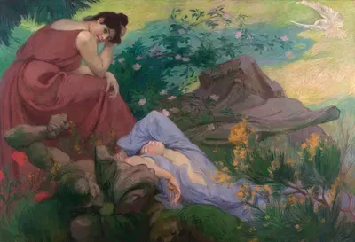 Пребывание в мире и радости; медитация by Виктор Пруве, 1899 — digital art print download