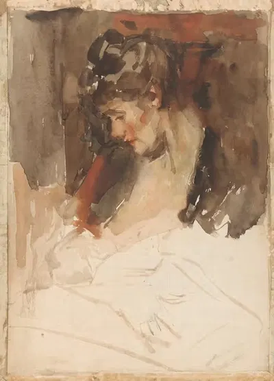 De vrouw van Wilhelmus Johannes Steenhoff met haar kind aan de borst by Wilhelmus Johannes Steenhoff, 1873 - 1932 — digital…