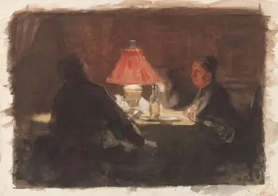 У лампы by Виллем Бастиан Толен, 1870 - 1931 — digital art print download