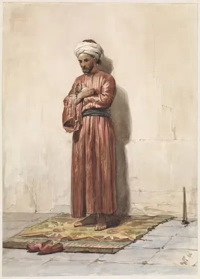 Стоящий египтянин с молитвенной четкой by Виллем де Фамарс Тестас, 1862 — digital art print download