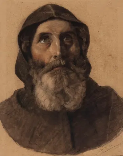 Tête de moine barbu by Alexandre Bida — digital art print download