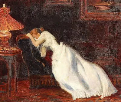 Интерьер с девушкой на диване by Карл Карлсен, 1899 — digital art print download
