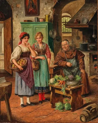 На кухне монастыря by Карл Остершетцер — digital art print download
