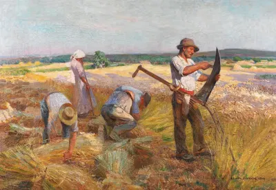 Уборка пшеницы by Клод Фирмин, 1904 — digital art print download