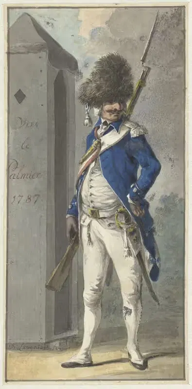 Uniform van het Rotterdamsch Genootschap van Wapenhandel de Palmboom by Dirk Langendijk, 1787 — digital art print download
