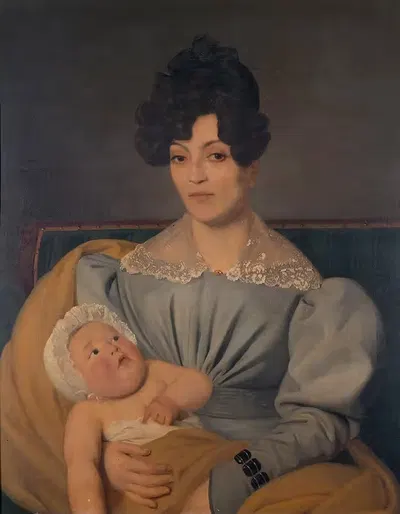 Zulma Carraud et son fils Ivan by Edouard Viénot, 1827 — digital art print download