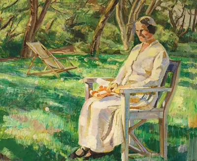 Летний полдень (Мария в саду) by Фриц Сиберг, 1934 — digital art print download