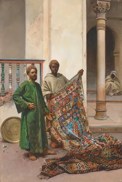 The Carpet Merchant by Gustavo Simoni, 1886 — digital art print download