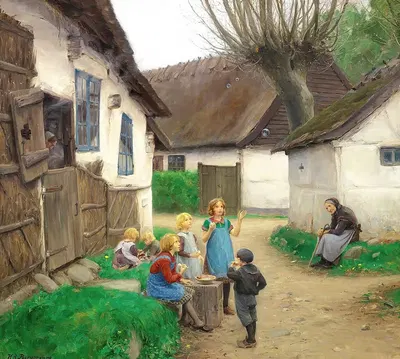 Børn, der blæser sæbebobler by Hans Andersen Brendekilde — digital art print download
