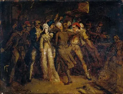 Арест Шарлотты Корде by Хендрик Шеффер, 1830 — digital art print download