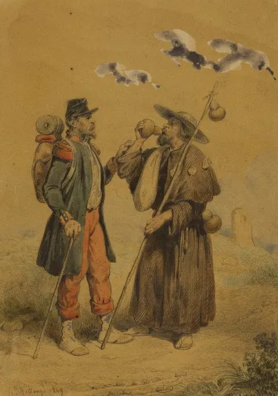 Солдат, дающий пить паломнику by Ипполит Белланж, 1849 — digital art print download