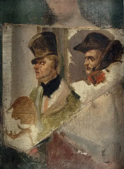 Этюды голов для 'Барьер де Клиший – Оборона Парижа, 30 марта 1814' by Гораций Верне, 1820 — digital art print download