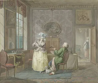 Musicerend paar in een interieur by Jacobus Johannes Lauwers, 1763 - 1800 — digital art print download
