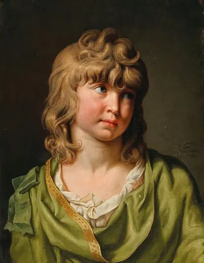 Portrait of a boy with blond curls by Johann Heinrich Wilhelm Tischbein, 1782 — digital art print download