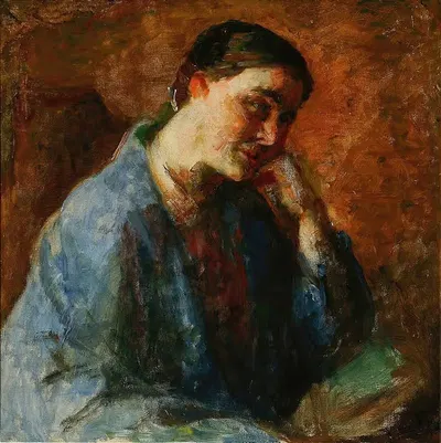 Portræt af kunstnerens hustru, Esther Paulsen by Julius Paulsen, 1933 — digital art print download