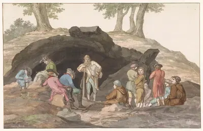 Oponthoud bij de Grotte delle Capre aan de grens bij Nemorosa en Fredda by Abraham-Louis-Rodolphe Ducros, 1778 — digital…