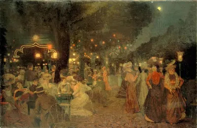 Сад бала Буллье, ночью by Людовик Валле, 1902 — digital art print download