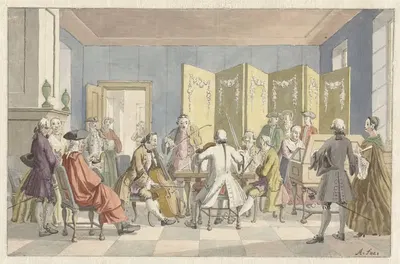 Интерьер с музыкальным обществом by Николай Аартман, 1723 - 1760 — digital art print download