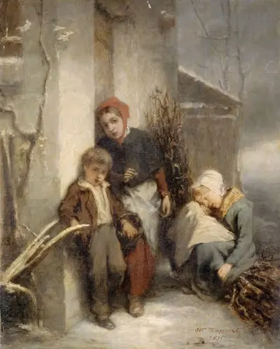 Закрытая дверь by Октава Тассаэрт, 1855 — digital art print download