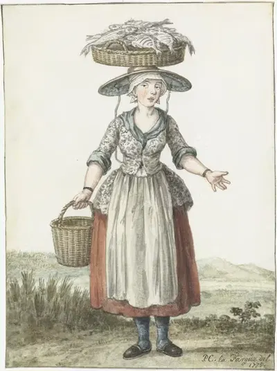 Рыбачка из Шевенингена by Паулюс Константин ла Фарг, 1775 — digital art print download