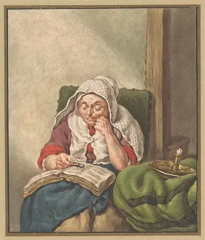 Его мать, читающая Библию by Питер Кристоффель Вондер, 1790 - 1852 — digital art print download