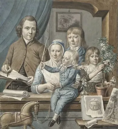 Художник сам и его семья by Уорнер Хорстинк, 1796 — digital art print download