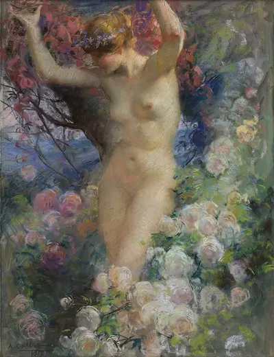 Среди роз by Антуан Кальбе, 1917 — digital art print download