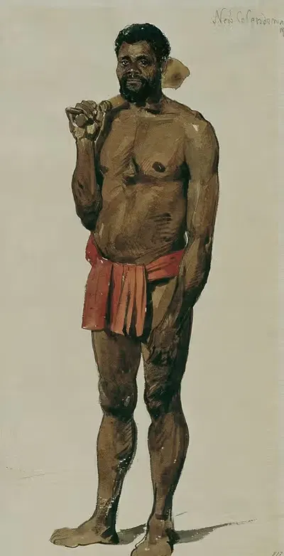 Eingeborener von Neukaledonien by Joseph Selleny, 1859 — digital art print download
