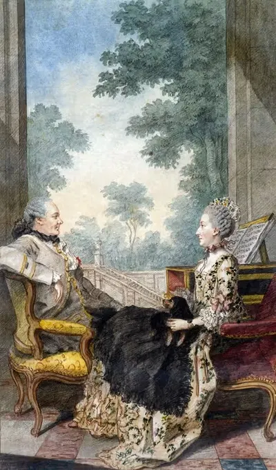 М. граф и г-жа графиня Деспурдонов by Луи Карроджис Кармон텔, 1766 — digital art print download