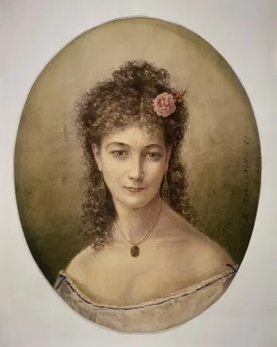Portrait de Sarah Bernhardt by Marie-Désiré Bourgoin, 1889 — digital art print download