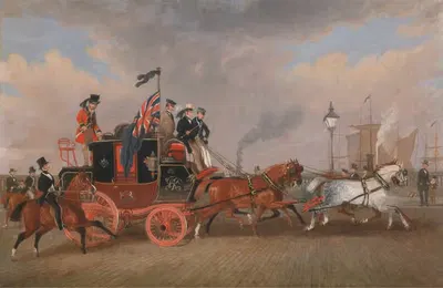 The Last of the Mail Coaches at Newcastle upon Tyne by James Pollard, 1848 — digital art print download