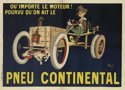 Qu'importe le moteur pourvu qu'on ait le pneu Continental by Мишель Либо, 1913 — digital art print download