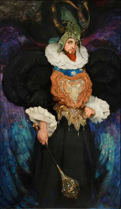 Portrait of Bronisław Brykner in fanciful costume by Kazimierz Stabrowski, 1908 — digital art print download